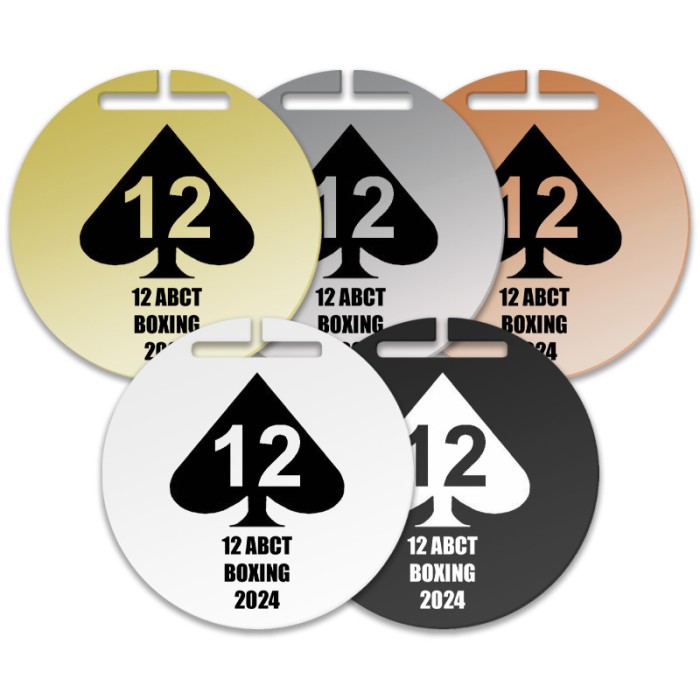 70MM MODERN ROUND MEDAL - AVAILABLE IN GOLD, SILVER, BRONZE, BLACK OR WHITE